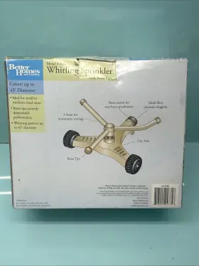 Expert 713022047358 Better Homes Gardens Heavy-duty 3 Arm Whirling Sprinkler Zinc Base Lawn Watering