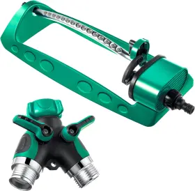 Feekoon 445049497405 Oscillating Sprinkler And Hose Splitter Lawn 2 Way Heavy Duty
