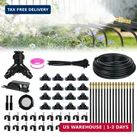 0402748 Fimxsd 50ft Drip Irrigation System Automatic Garden Watering With 16 Adjustable