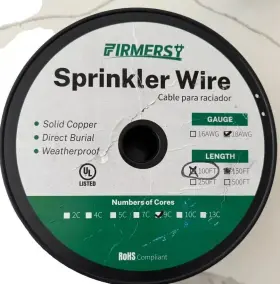 18ga Firmerst 100ft 18/9 Solid Sprinkler System Wire 18 Gauge Irrigation Uv Pvc Jacket 18ga Firmerst 100ft 18/9 Solid Sprinkler System Wire 18 Gauge Irrigation Uv Pvc Jacket