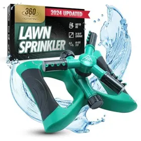 3-arm Fortivo 659682163154 Heavy Duty Sprinklers For Yard Lawn Sprinkler Rotating 360 Degrees 3-arm Fortivo 659682163154 Heavy Duty Sprinklers For Yard Lawn Sprinkler Rotating 360 Degrees