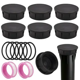 1097092 Fukaisu 6pcs Sprinkler Head Cap For Hunter Pro Spray Sprinklers Black Pink