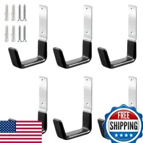 B0c4nkftf9 Geewatom Heavy Duty Steel Garage Hooks Anti-slip Utility Storage 6-pack
