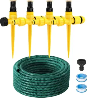 Gejrio 689850940294 Garden Sprinkler System Kit 360 Adjustable Above Ground Lawn Irrigation Watering