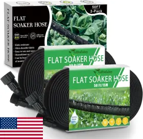 B0fcfkfgy3 Giftsfaloy Flat Soaker Hose 100ft Heavy Duty Double Layer Garden Drip Irrigation