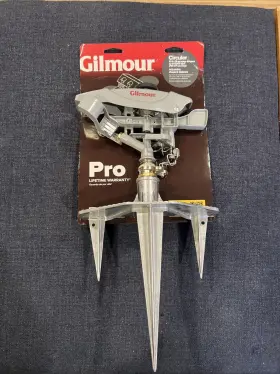 809993-4002 Gilmour Pro Circular Sprinkler Metal Spike Impulse 8500 Sq Ft Gray Lawn New 809993-4002 Gilmour Pro Circular Sprinkler Metal Spike Impulse 8500 Sq Ft Gray Lawn New