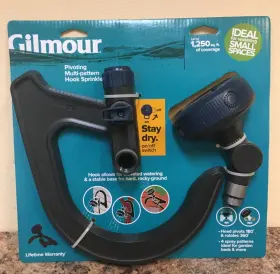 813483-1002 Gilmour Pivoting Multi-pattern Hook Sprinkler With On/off Switch