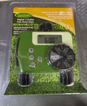 173362 Green Thumb Digital Dual Outlet Programmable Water Timer New #65