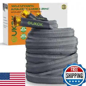 B0dsfvcjxr Gukok 2025 Upgraded 50ft Non-expanding Garden Hose Ultra-light Flexible