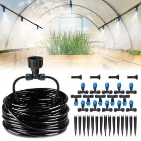 Hiraliy 313092587541 59ft Greenhouse Mist Drip Irrigation Kit Hanging Plant Watering Garden