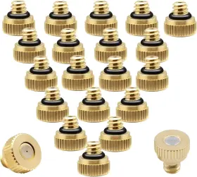 Hisweeth 717877539457 20packs Misting Nozzles 10/24 Unc Mister 0.4mm 0.016inch Brass
