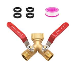 Hmiaochun B0f98z9rhr Hose Splitter 2 Way Heavy Duty 3/4 Inch Ght Thread Y Valve Garden