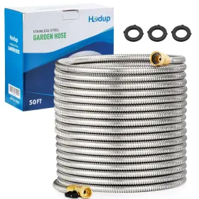 B0d7zrcy6x Hodup 50ft Stainless Steel Garden Hose - Lightweight Kink-free Tangle-free