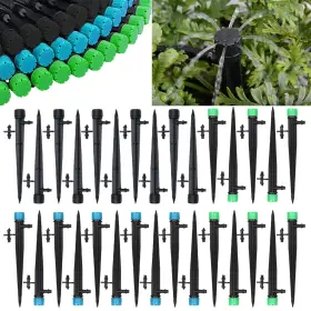 Hoinco 445021838851 100pcs 1/4inch Universal 360 Degree Drip Emitter On 5 Inch Stake - Adjustable Flow