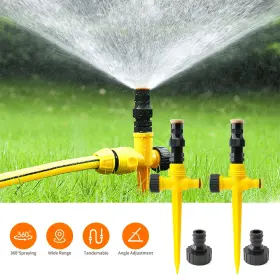 Hfflx9060135ye Homefancy 8x Lawn Sprinklers 360 Automatic Irrigation System Garden Grass Watering Spray