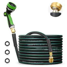 10-pattern Homeideas B0cw9kcg7z 50ft Rubber Garden Hose Leak-proof Kink-free Nozzle