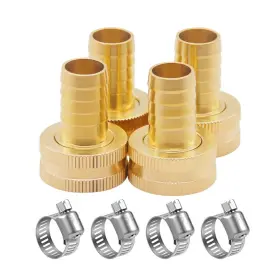 B0b9w38vpg Hooshing 4pcs Brass Garden Hose Repair Kit 5/8 Inch Barb X 3/4 Female Ght Thread