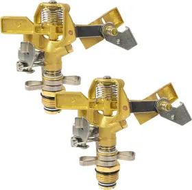 Hourleey 445029113158 1/2 Inch Brass Impact Sprinkler 2 Pack Heavy Duty Water Head
