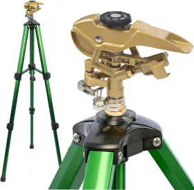 Hourleey 445050286227 Impact Sprinkler On Tripod Rotating Water Sprinklers For Yard Lawn And