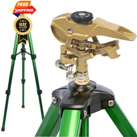 Hourleey 679065017553 Impact Sprinkler On Tripod Rotating Water Sprinklers For Yard Green Hourleey 679065017553 Impact Sprinkler On Tripod Rotating Water Sprinklers For Yard Green