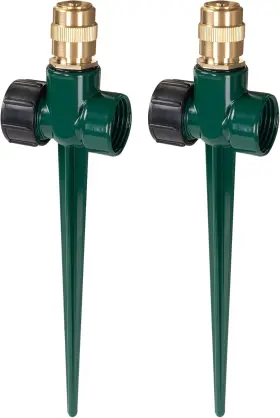 Hourleey 744110820522 2 Pack Metal Lawn Sprinkler For Yard Automatic Brass Garden Water Spri
