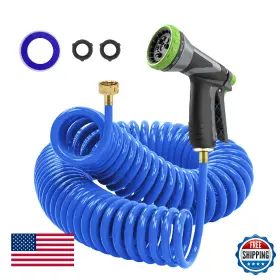 B0fc2jl3dx Hozcart Coil Hose 3/8 Inch Eva Garden 25 Ft Curly Water Lightweight W