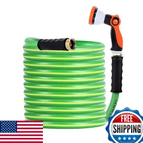 B08ymm1rkx Hqmpc Garden Hose 5/8 Inch Idx75ft Water Durable Pvc Non Kinking Heav