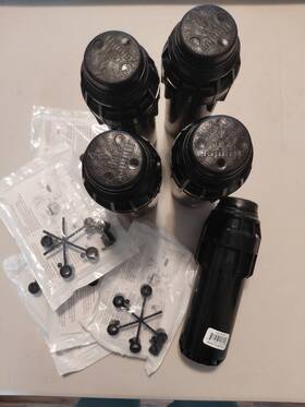 Hunter 611698156025 I40 With Nozzle Pack Lot Of 5 Sprinkler Heads 1 Inch Inlet Stainless Steel Rise