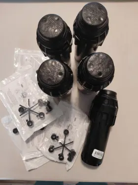 Hunter 611698156025 I40 With Nozzle Pack Lot Of 5 Sprinkler Heads 1 Inch Inlet Stainless Steel Rise