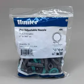 Hunter 611698159316 25 Pack Pro Adjustable Nozzle 4ft Radius To 360 Degree Arc Green 4a