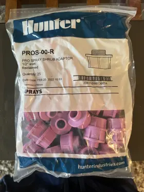 Pros-00-r Hunter Adt0.5 25 Pack Spray Nozzle 1/2 Reclaimed Pvc Shrub Nipple Adapter