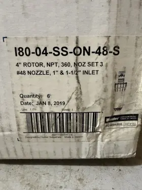 I80-04-ss-on-48-s Hunter I80 On Rotor Sprinkler 4 Inch Npt 360 Plastic Black Set Of 6