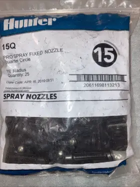 Hunter Industries 611698113219 15q Pro Fixed Spray Nozzle Radius 15ft 90degree Arc Qty.25 New