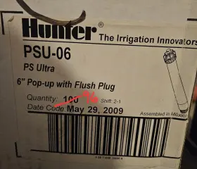 Psu-06 Hunter Industries Psu06 Ps Ultra Sprinkler Spray Body 6 Inch Pop Up With Plug