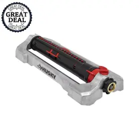 Husky 445037677642 Oscillating Sprinkler 4-way Spray Range Controls Durable 20 Precision Nozzles Husky 445037677642 Oscillating Sprinkler 4-way Spray Range Controls Durable 20 Precision Nozzles