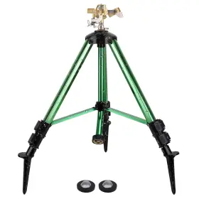 Tssq001 Hutenoy Heavy-duty Brass Impact Sprinkler On Ground Plugtripod Base 360 Degree 0-43