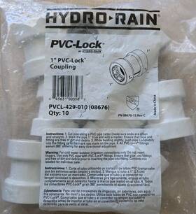 Hydro-rain Pvcl-429-010 Hydro-rain - 1 Inch Pvc-lock Coupling Pack Of 10
