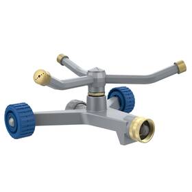 Hydrowe Hw-sk2025 Sprinklers For Yard 3-arm Metal Sprinkler With Wheel Grey&light Blue
