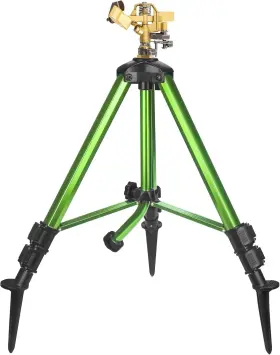 Inc 744759975317 Impact Sprinkler On Tripod Base With Stakes 360 Degree Large Area Coverage Irri