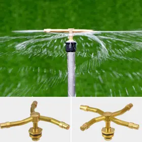 Infilm 681769067287 3pcs 4 Arm Automatic Rotary Sprayer Large Area Coverage Brass Sprinkler For G Infilm 681769067287 3pcs 4 Arm Automatic Rotary Sprayer Large Area Coverage Brass Sprinkler For G