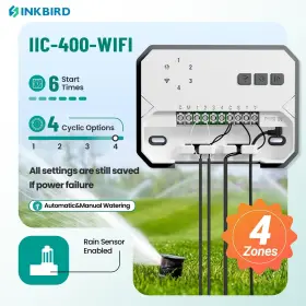 Iic-400 Inkbird Lawn Sprinkler System Irrigation Watering Controller 4 Zone Wifi