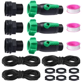 Doy-innconee-0613 Innconee 3 Sets Rain Barrel Spigot Kit 3/4 Inch High Flow Water Faucet Nps Inle Doy-innconee-0613 Innconee 3 Sets Rain Barrel Spigot Kit 3/4 Inch High Flow Water Faucet Nps Inle