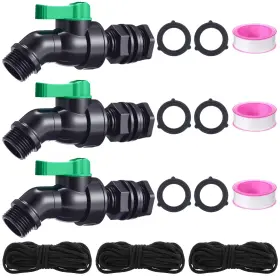Doy-innconee-0614 Innconee 3 Sets Rain Barrel Spigot Kit 3/4 Inch High Flow Water Faucet 1/2 Npt Inle Doy-innconee-0614 Innconee 3 Sets Rain Barrel Spigot Kit 3/4 Inch High Flow Water Faucet 1/2 Npt Inle
