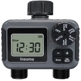 B0dsd4h56y Insoma 2-zone Sprinkler Timer Auto/manual Rain Delay Garden Hose Controller