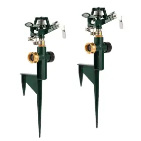 Irrstpro 768825783415 2 Packs Green Garden Sprinklers Zinc Alloy Water Bird Sprinkler On Metal Bas