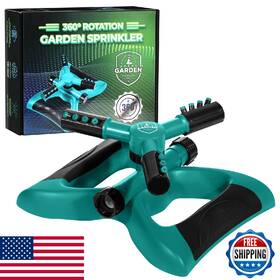 Joeys Garden B0bqv3kmf6 Rotating Sprinkler Large Area Adjustable Expandable Green