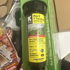 25153003-rev01 K-rain Pro-s 4 Inch Pop Up Sprinkler 180 With Stop Flow 1/2 Inlet 8-15ft Range