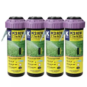 K-rain 313032573535 K2 Smartset Reclaim Water Adjustable Pattern 5 Inch Gear Drive Sprinkler 4-pack