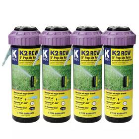 K-rain 313042426470 K2 Smartset Reclaim Water Adjustable Pattern 5 Inch Gear Drive Sprinkler 4-pack