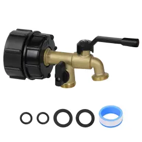 B0c5m5c79w Kaksey Upgrade Double Outlet Ibc Tote Tank Hose Adapter 2.36 Inch Fine Thread 275 330 Gallo
